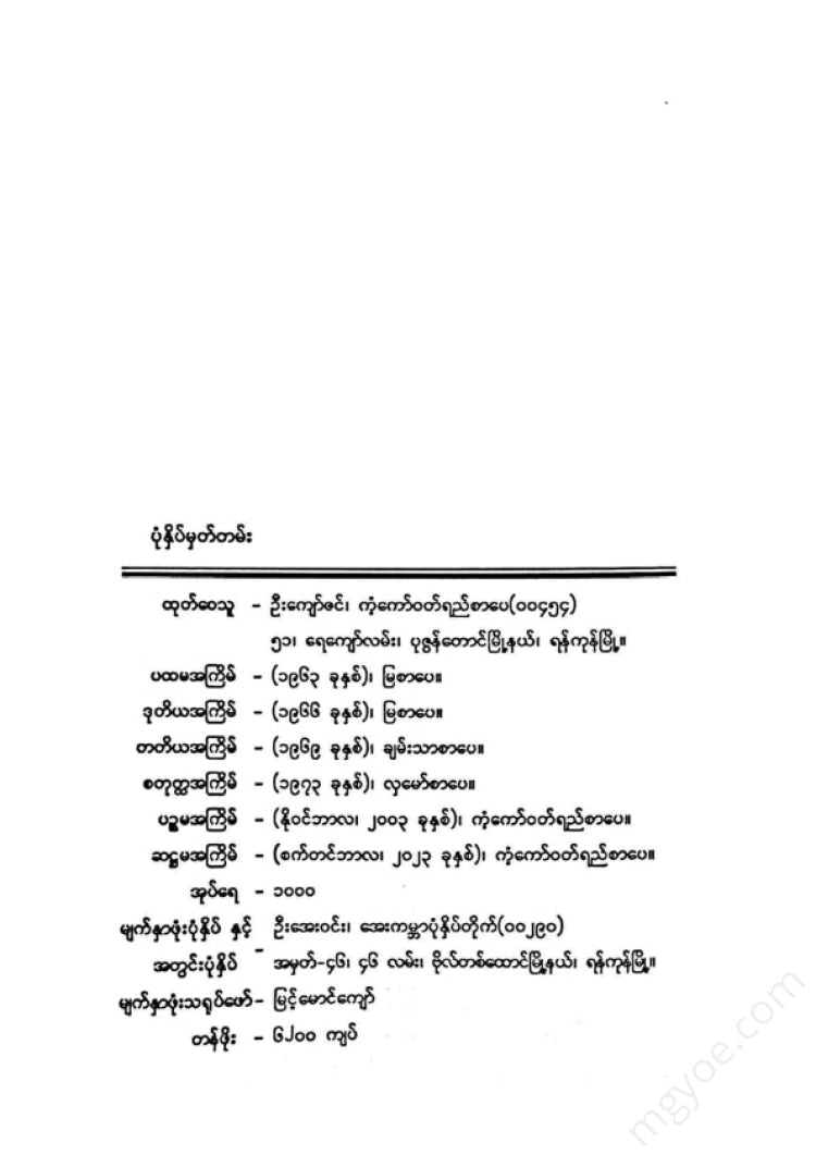 တက္ကသိုလ်ဘုန်းနိုင် - မောင့်ဘဝညအလားကွယ်