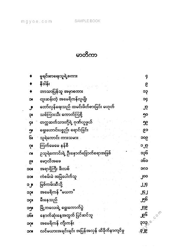 နိုင်းနိုင်းစနေ - ထူးဆန်းတဲ့အမေရိကန်လူမျိုး