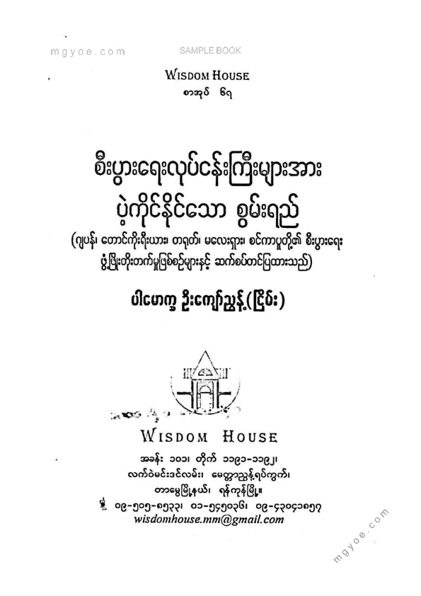 ပါမောက္ခဦးကျော်ညွန့်(ငြိမ်း) - စီးပွါးရေးလုပ်ငန်းကြီးများအားပဲ့ကိုင်နိုင်သောစွမ်းရည်