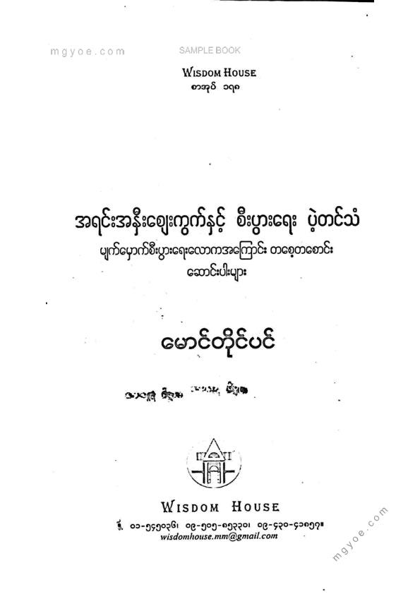 မောင်တိုင်ပင် - အရင်းအနှီးဈေးကွက်နှင့်စီးပွါးရေးပဲ့တင်သံ
