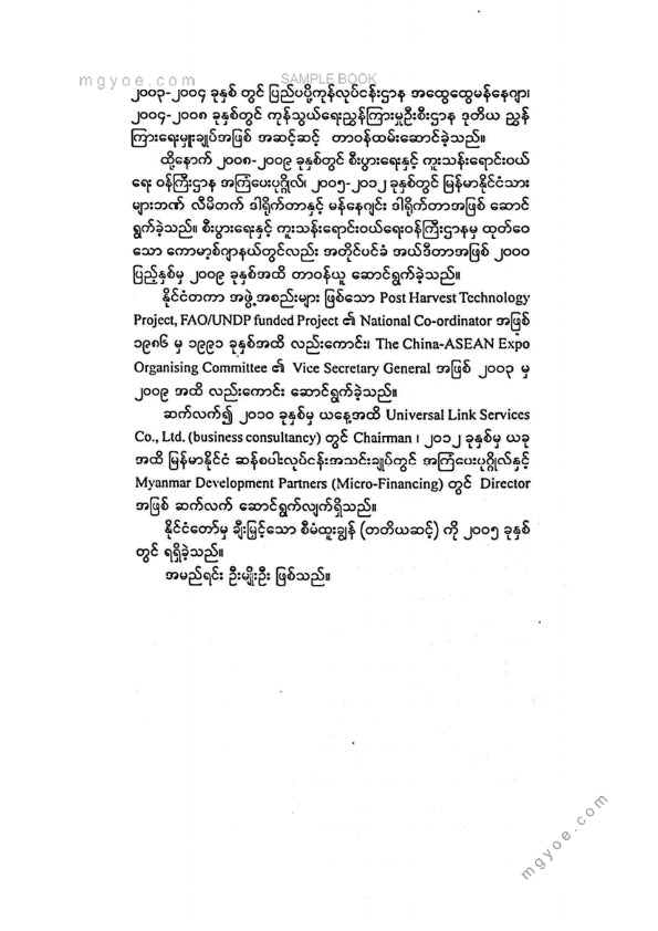 မောင်တိုင်ပင် - အရင်းအနှီးဈေးကွက်နှင့်စီးပွါးရေးပဲ့တင်သံ