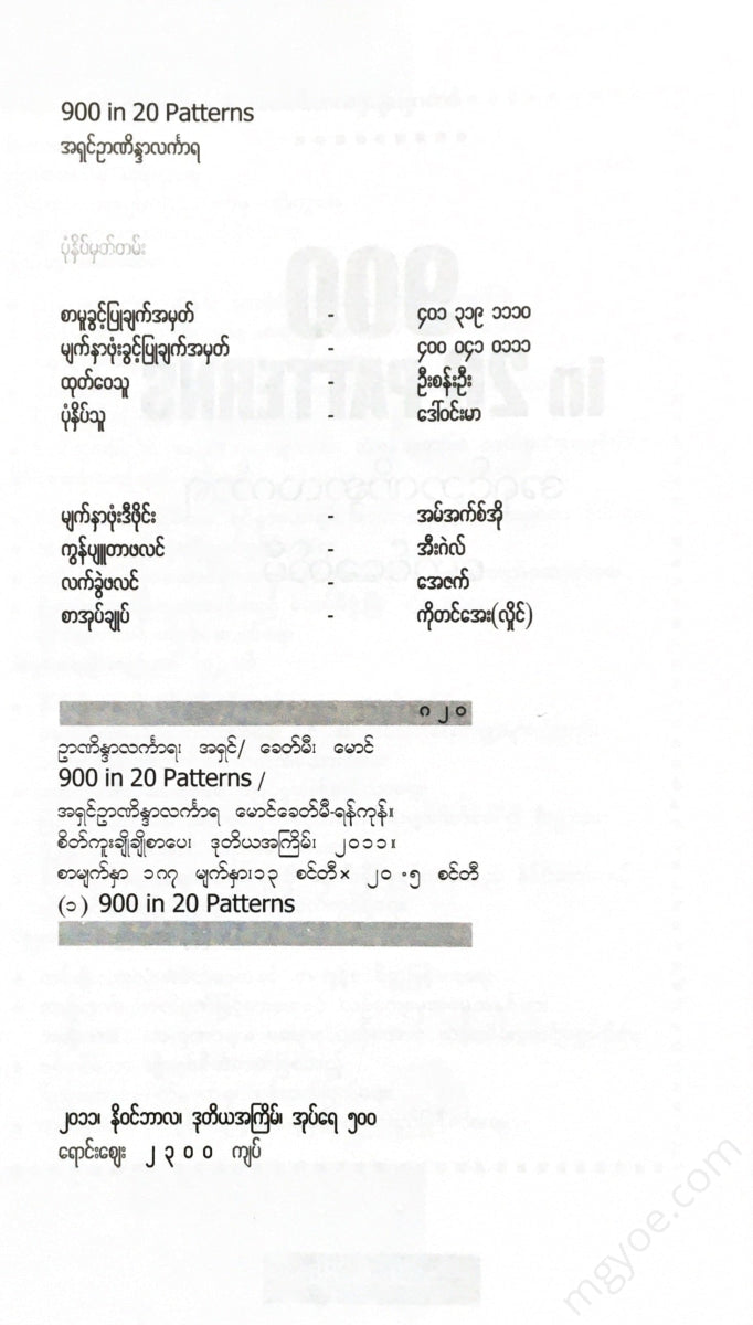 - 900 In 20 Patterms Books