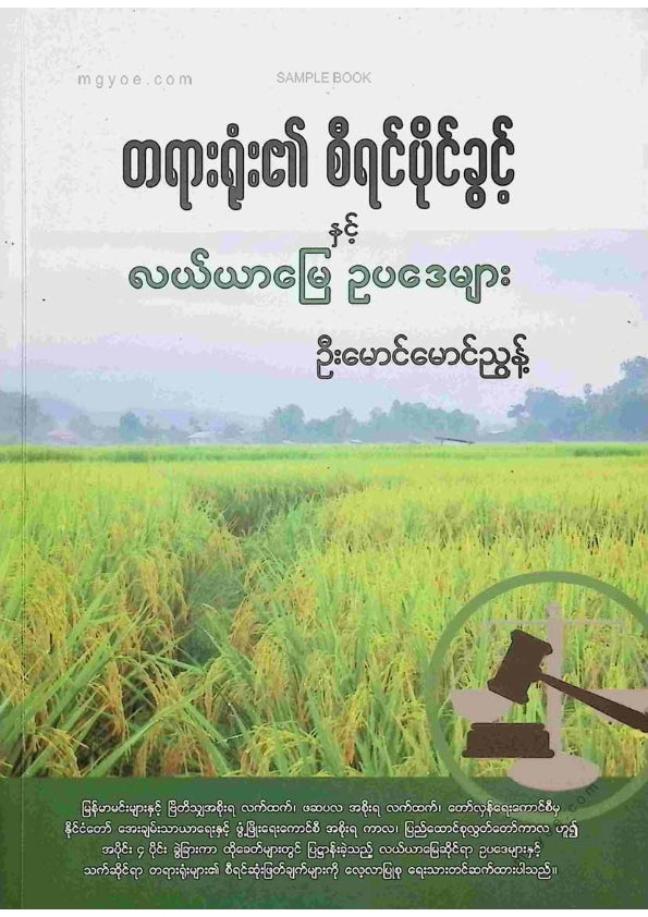 ဦးမောင်မောင်ညွန့် - တရားရုံး၏စီရင်ပိုင်ခွင့်နှင့်လယ်ယာမြေဥပဒေများ
