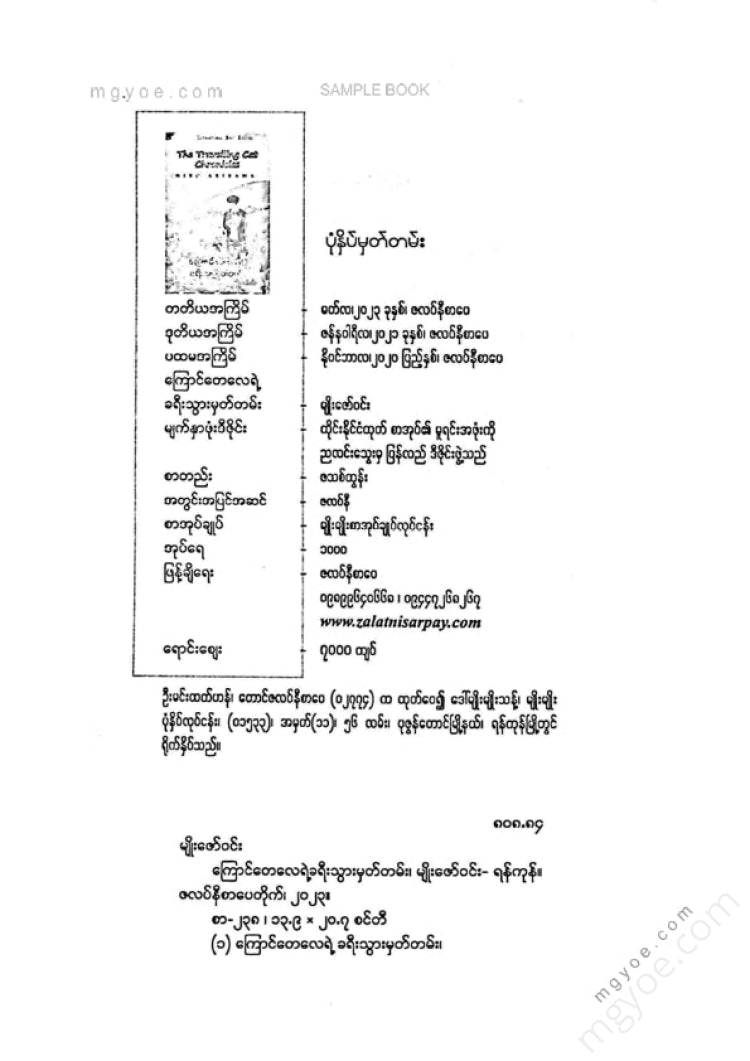 မျိုးဇော်ဝင်း - ကြောင်တေလေရဲ့ခရီးသွားမှတ်တမ်း