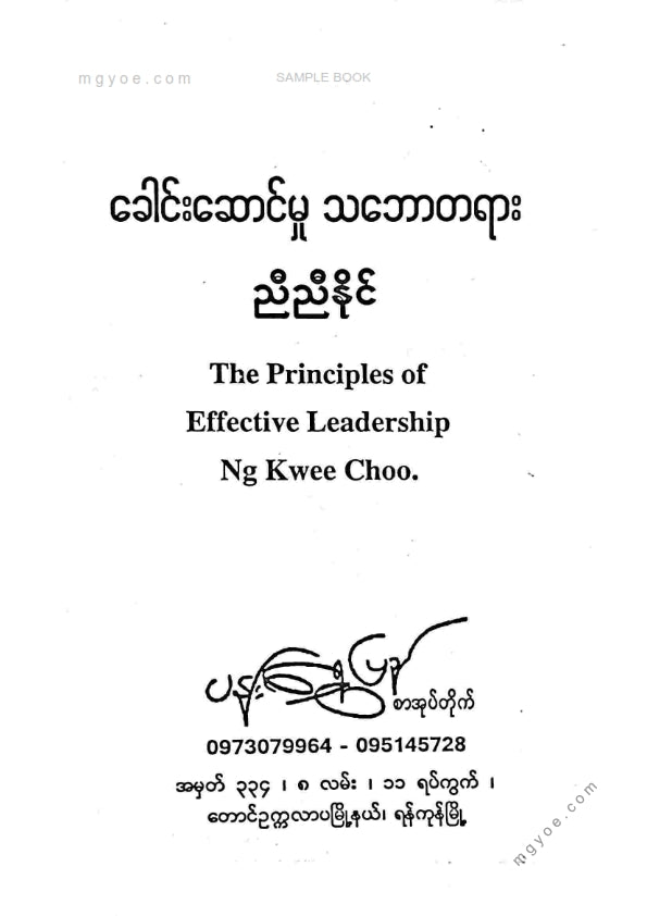 ညီညီနိုင် - ခေါင်ဆောင်မှုသဘောတရား