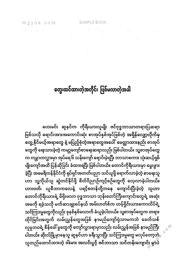 လင်းသစ် - တွေးထင်ထားတဲ့အတိုင်းဖြစ်မလာတဲ့အခါ