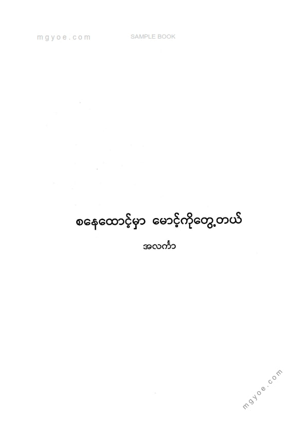 အလင်္ကာ - စနေထောင့်မှာမောင့်ကိုတွေ့တယ်
