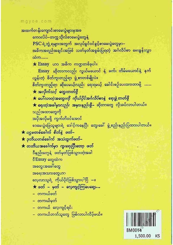 ဗမိုး - ESSAYS